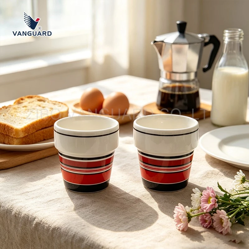 retro striped ceramic mug retro striped ceramic mug